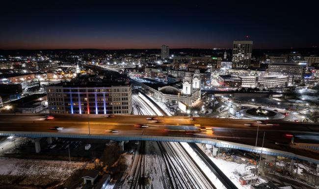 a city at night